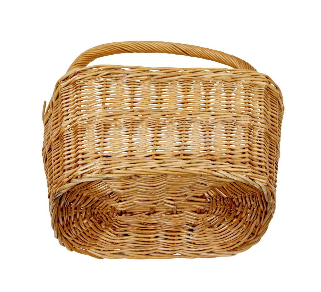 2 Early 20th Century Scandinavian Wicker Baskets — image 2