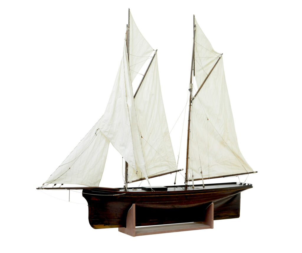 Late 19th Century Scale Model of A Wooden Boat