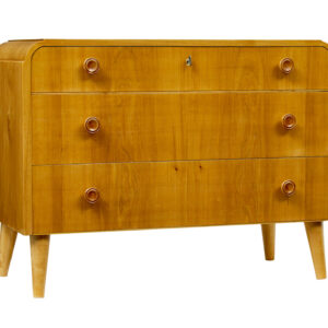 MID CENTURY SWEDISH ELM CHEST OF DRAWERS