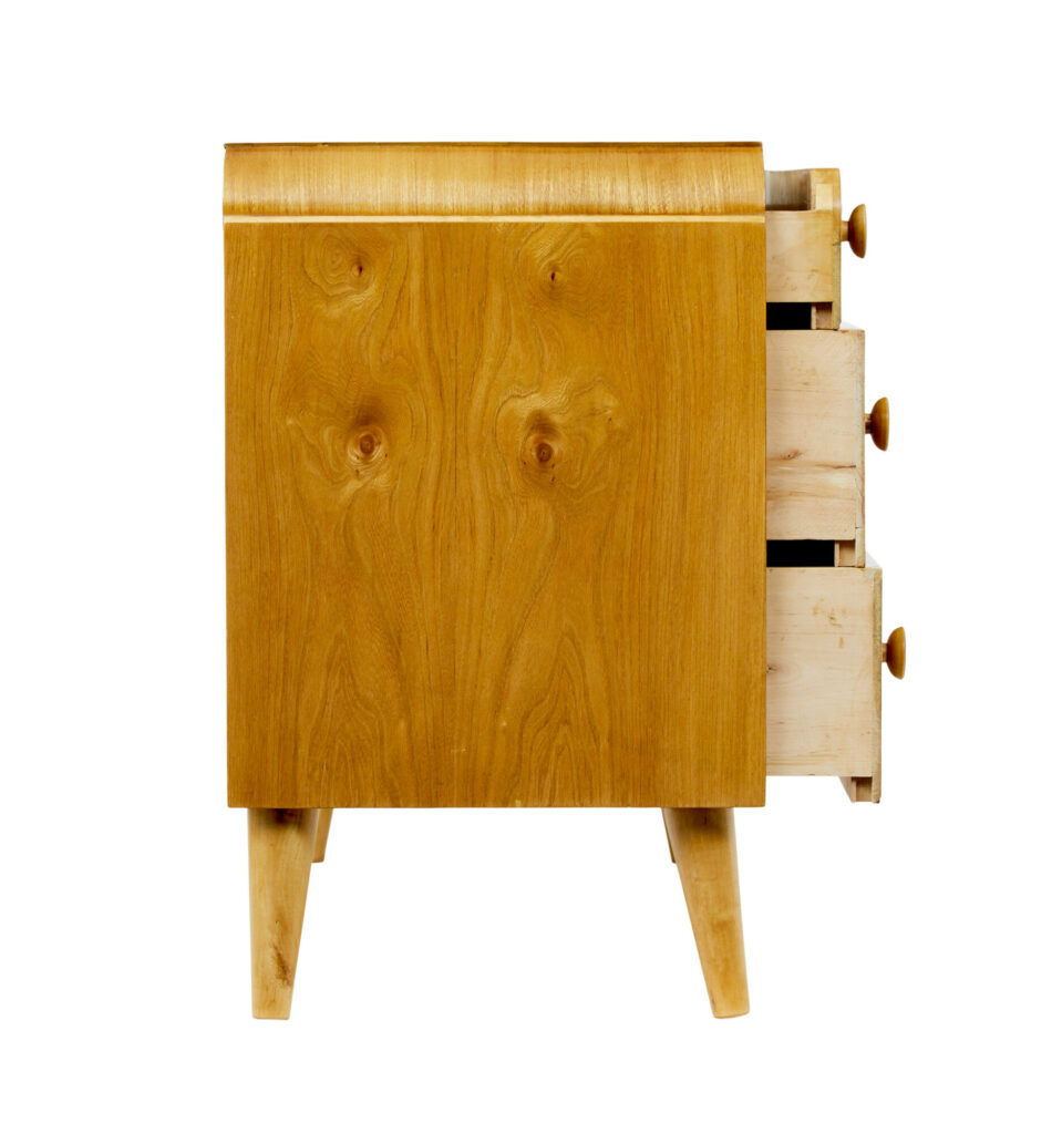 Mid Century Swedish Elm Chest of Drawers — image 5