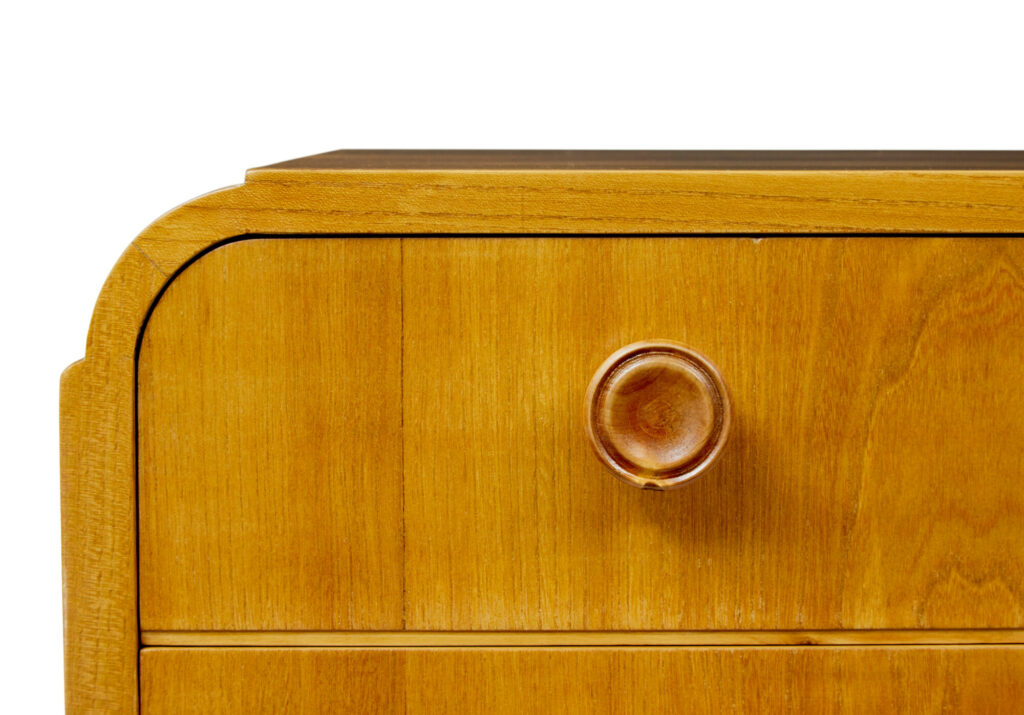 Mid Century Swedish Elm Chest of Drawers — image 4