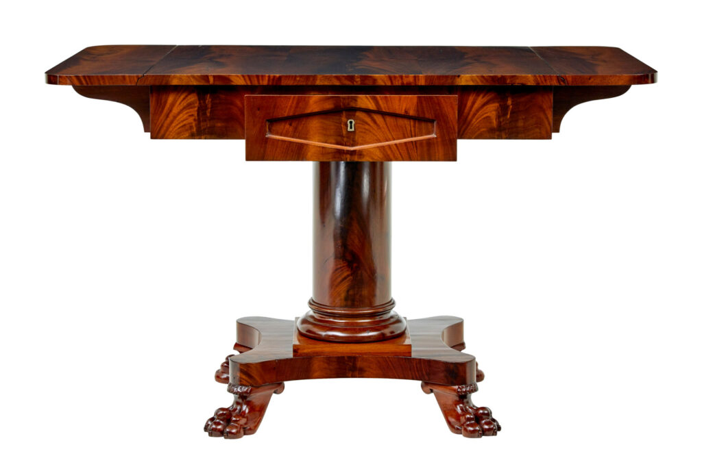 Early 20th Century Scandinavian Empire Revival Sofa Table — image 8