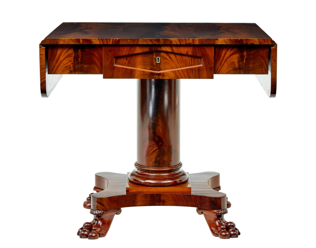 Early 20th Century Scandinavian Empire Revival Sofa Table — image 9