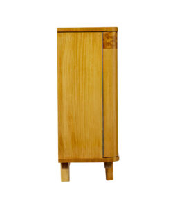 Scandinavian Mid Century Elm and Burr Low Open Bookcase — thumbnail 4