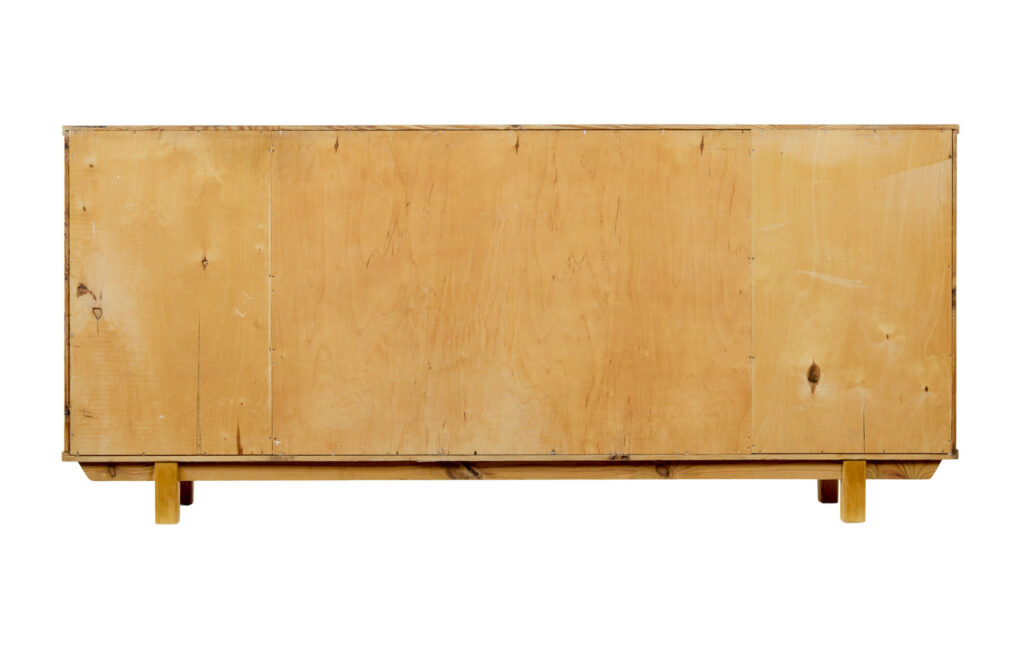 Scandinavian Mid Century Elm and Burr Low Open Bookcase — image 3
