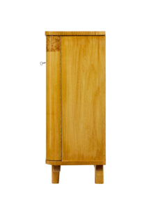 Scandinavian Mid Century Elm and Burr Low Open Bookcase — thumbnail 2
