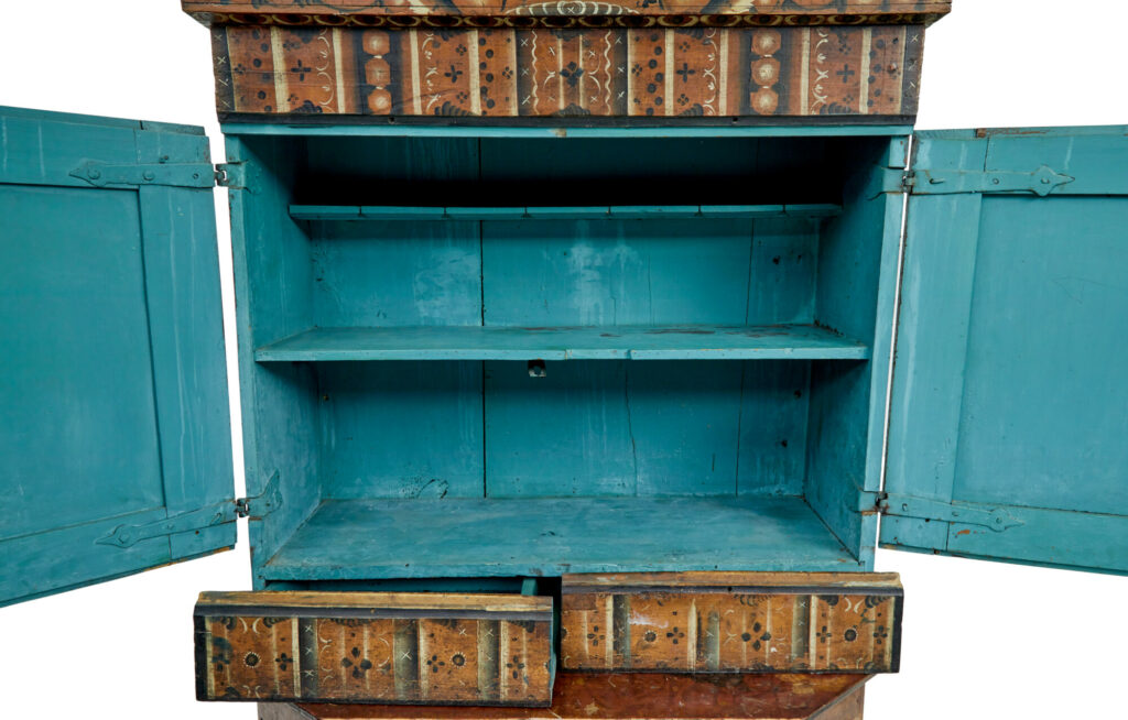 Early 19th Century Swedish Hand Painted Cupboard — image 4