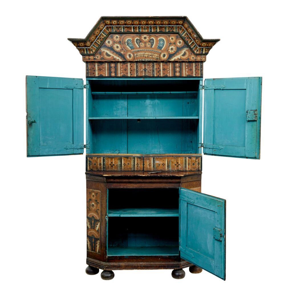 Early 19th Century Swedish Hand Painted Cupboard — image 11