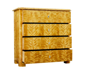19th Century Swedish Tiger Birch Chest of Drawers — thumbnail 9