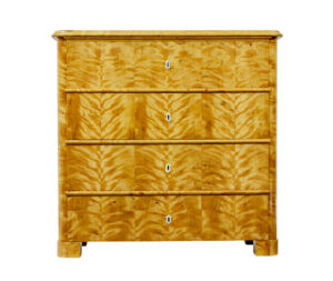 19th Century Swedish Tiger Birch Chest of Drawers — thumbnail 8