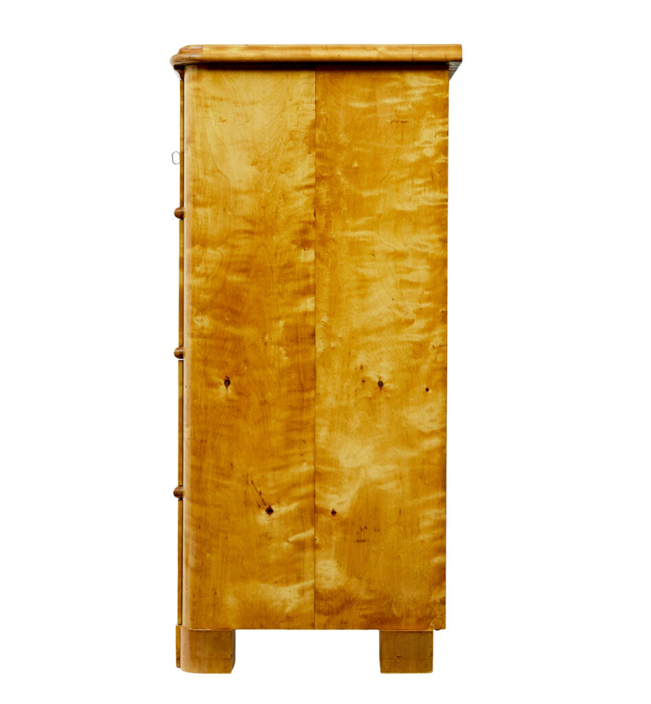 19th Century Swedish Tiger Birch Chest of Drawers — image 7