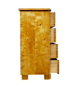19th Century Swedish Tiger Birch Chest of Drawers — thumbnail 5