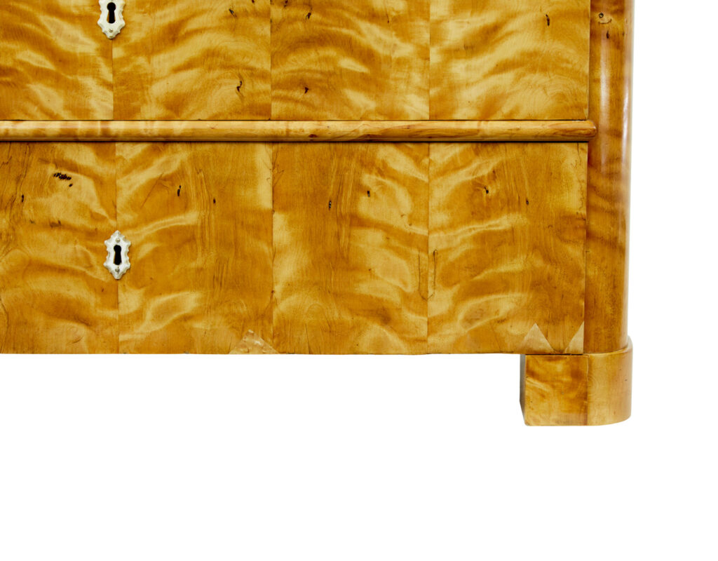 19th Century Swedish Tiger Birch Chest of Drawers — image 4