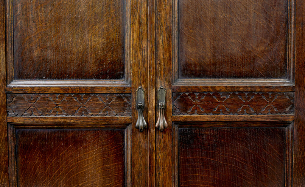 20th Century Oak Gothic Revival Wardrobe — image 3