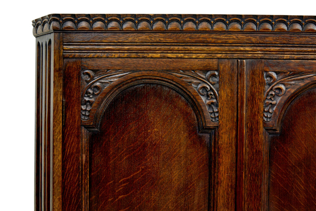 20th Century Oak Gothic Revival Wardrobe — image 2