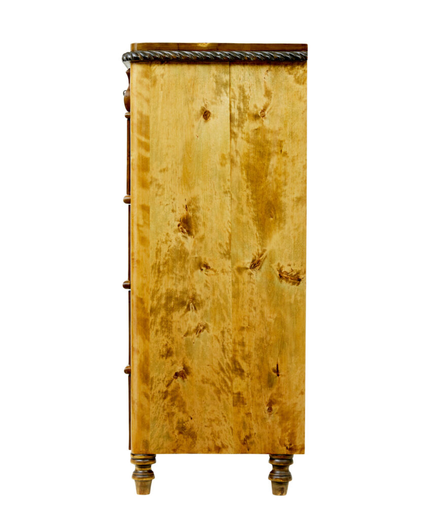Swedish 19th Century Carved Birch Chest of Drawers — image 7