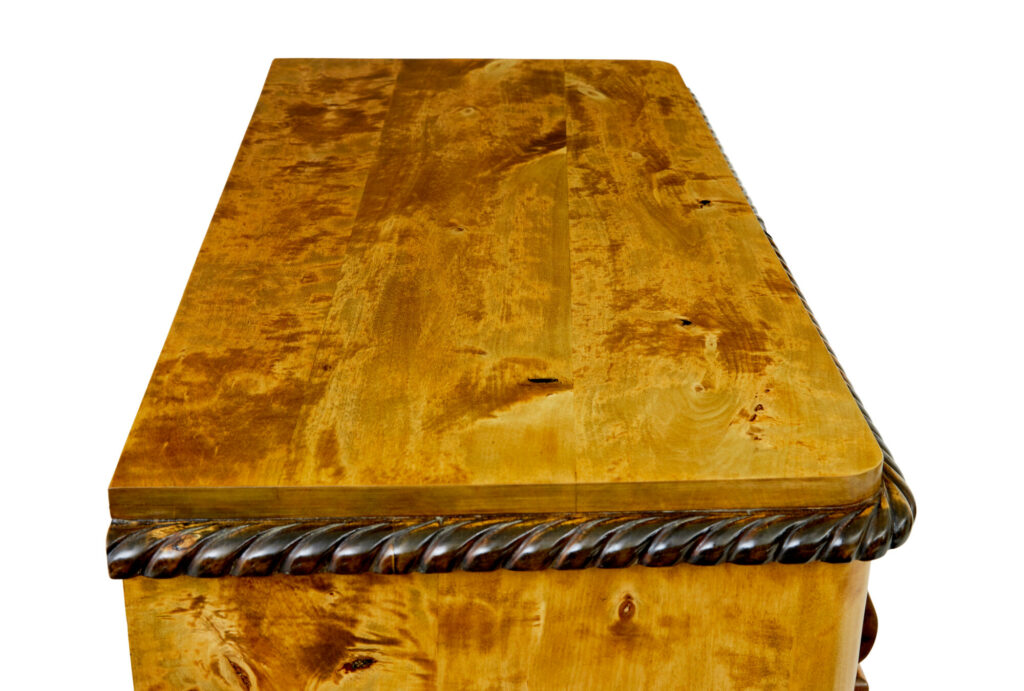 Swedish 19th Century Carved Birch Chest of Drawers — image 4