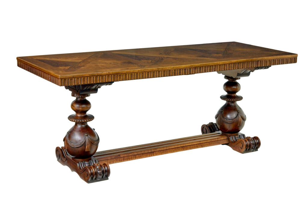 Scandinavian Early 20th Carved Walnut Desk