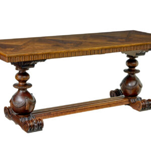 SCANDINAVIAN EARLY 20TH CARVED WALNUT DESK