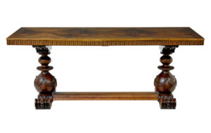 Scandinavian Early 20th Carved Walnut Desk — thumbnail 11
