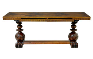 Scandinavian Early 20th Carved Walnut Desk — thumbnail 10