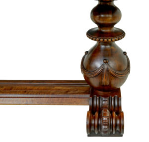 Scandinavian Early 20th Carved Walnut Desk — thumbnail 6