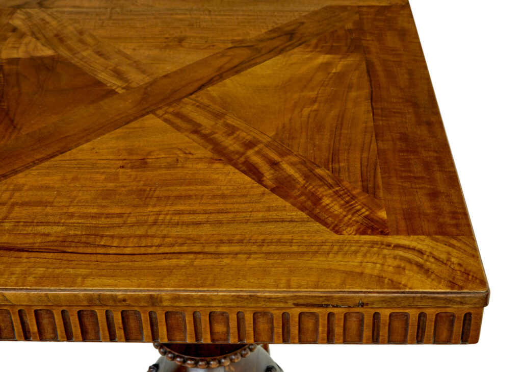 Scandinavian Early 20th Carved Walnut Desk — image 5