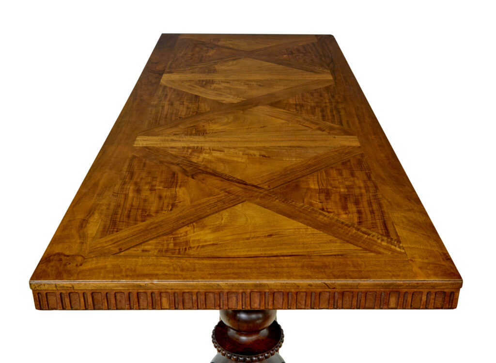 Scandinavian Early 20th Carved Walnut Desk — image 4