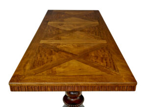 Scandinavian Early 20th Carved Walnut Desk — thumbnail 4