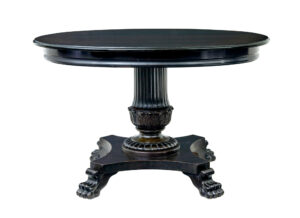 19TH CENTURY CARVED BLACKENED OVAL CENTER TABLE
