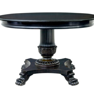 19TH CENTURY CARVED BLACKENED OVAL CENTER TABLE