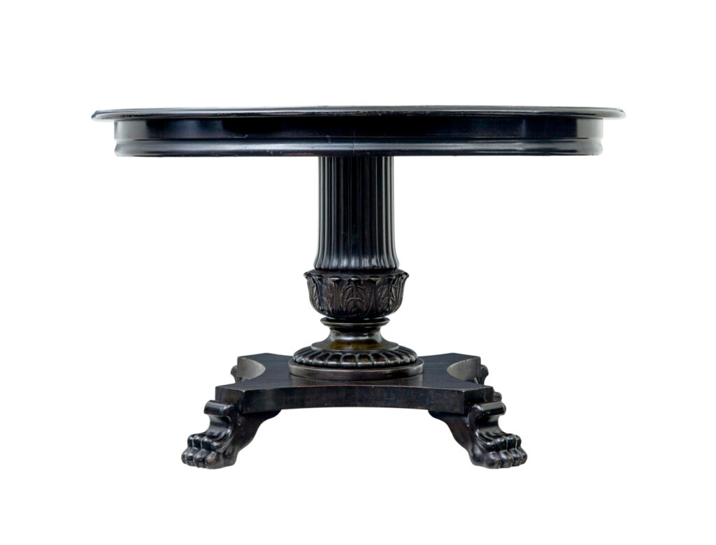 19th Century Carved Blackened Oval Center Table — image 9