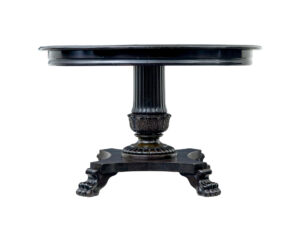 19th Century Carved Blackened Oval Center Table — thumbnail 9
