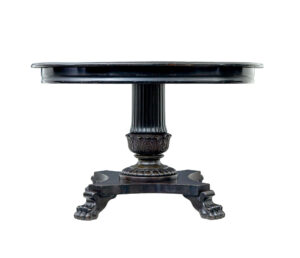 19th Century Carved Blackened Oval Center Table — thumbnail 7