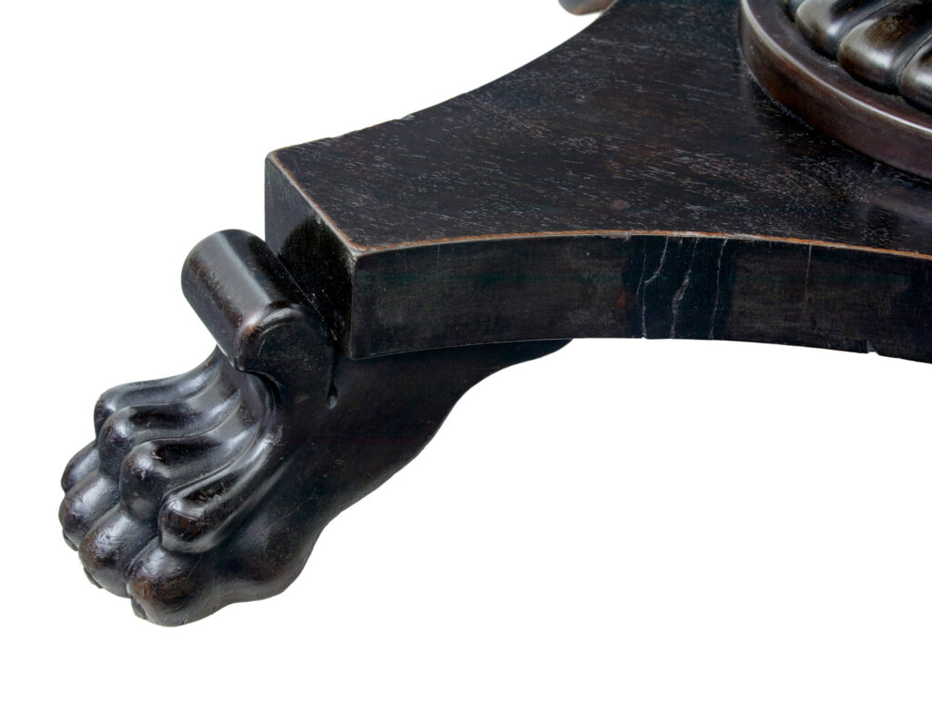 19th Century Carved Blackened Oval Center Table — image 6