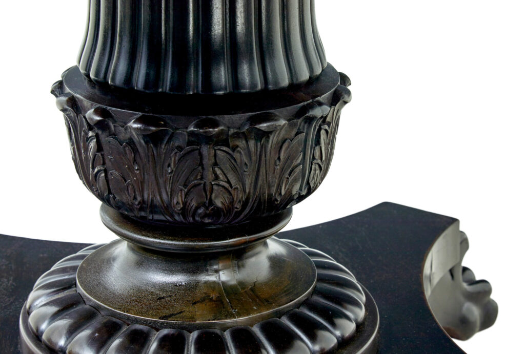 19th Century Carved Blackened Oval Center Table — image 4
