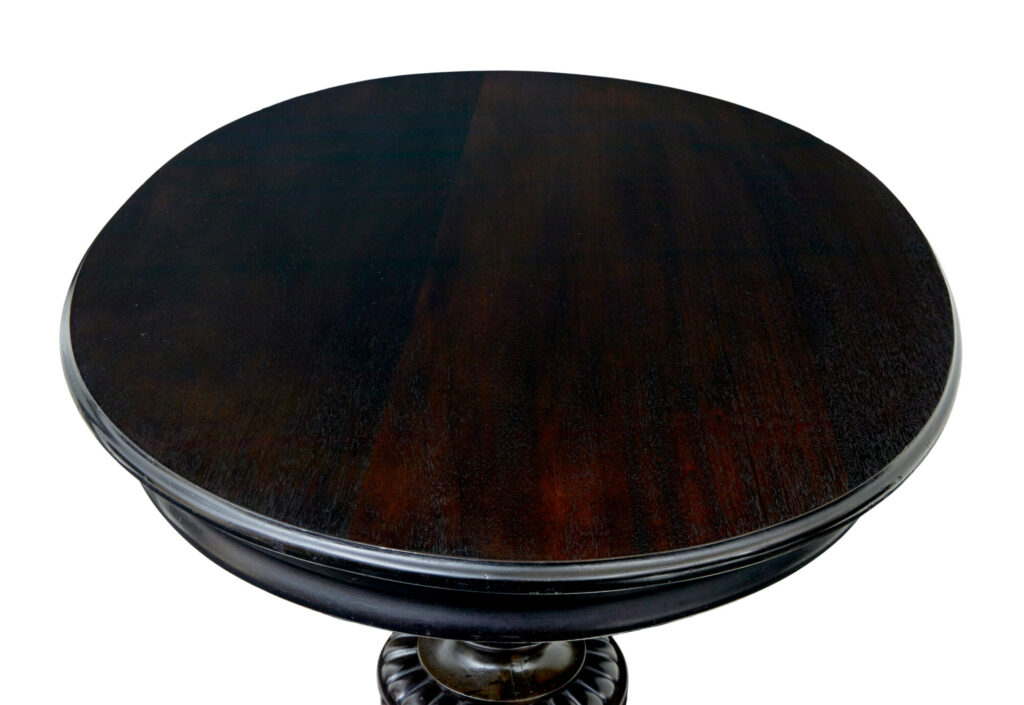 19th Century Carved Blackened Oval Center Table — image 3