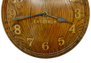 Art Deco Oak Wall Clock Engström by Zenith — thumbnail 4