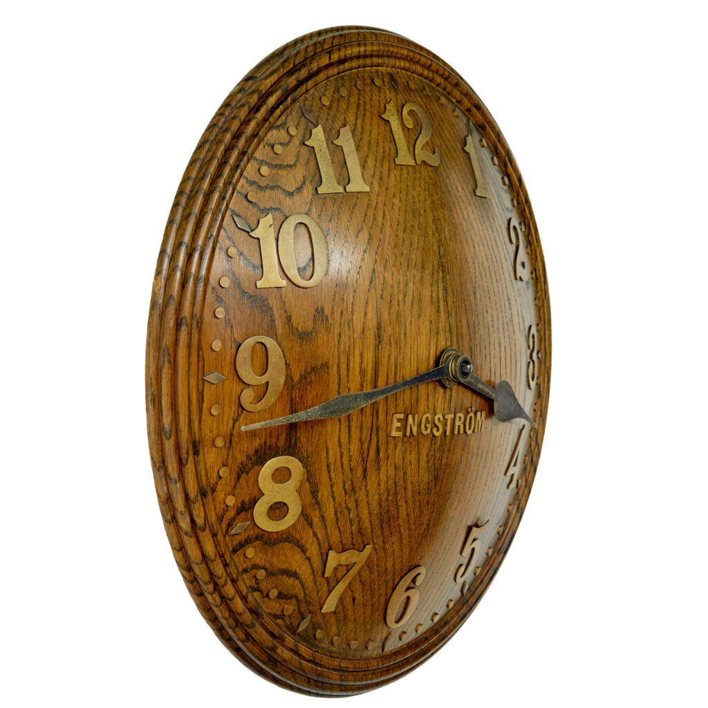Art Deco Oak Wall Clock Engström by Zenith — image 3
