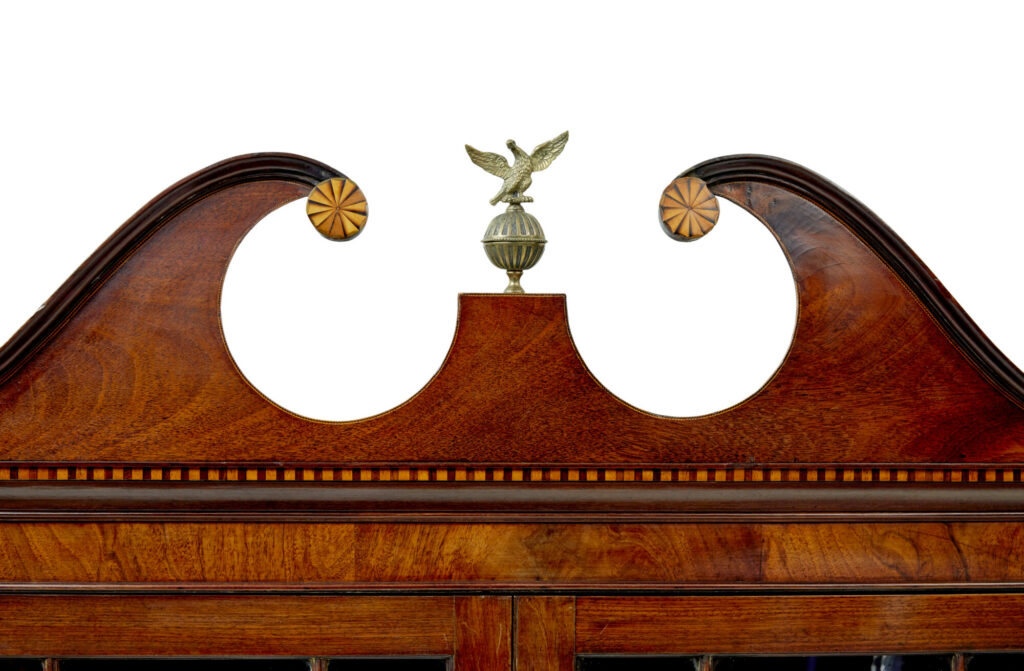 Mid 19th Century Inlaid Breakfront Bookcase — image 8