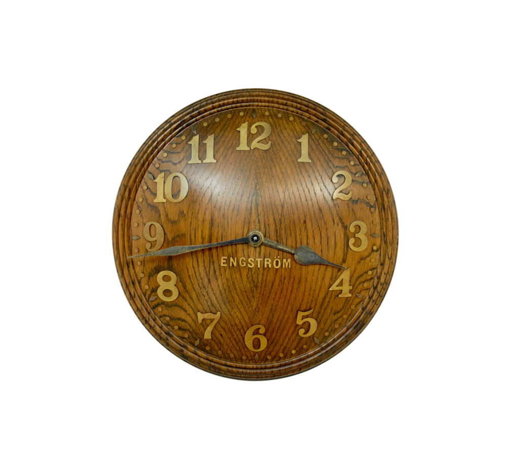Art Deco Oak Wall Clock Engström by Zenith