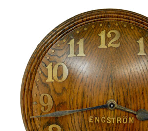 Art Deco Oak Wall Clock Engström by Zenith — thumbnail 2