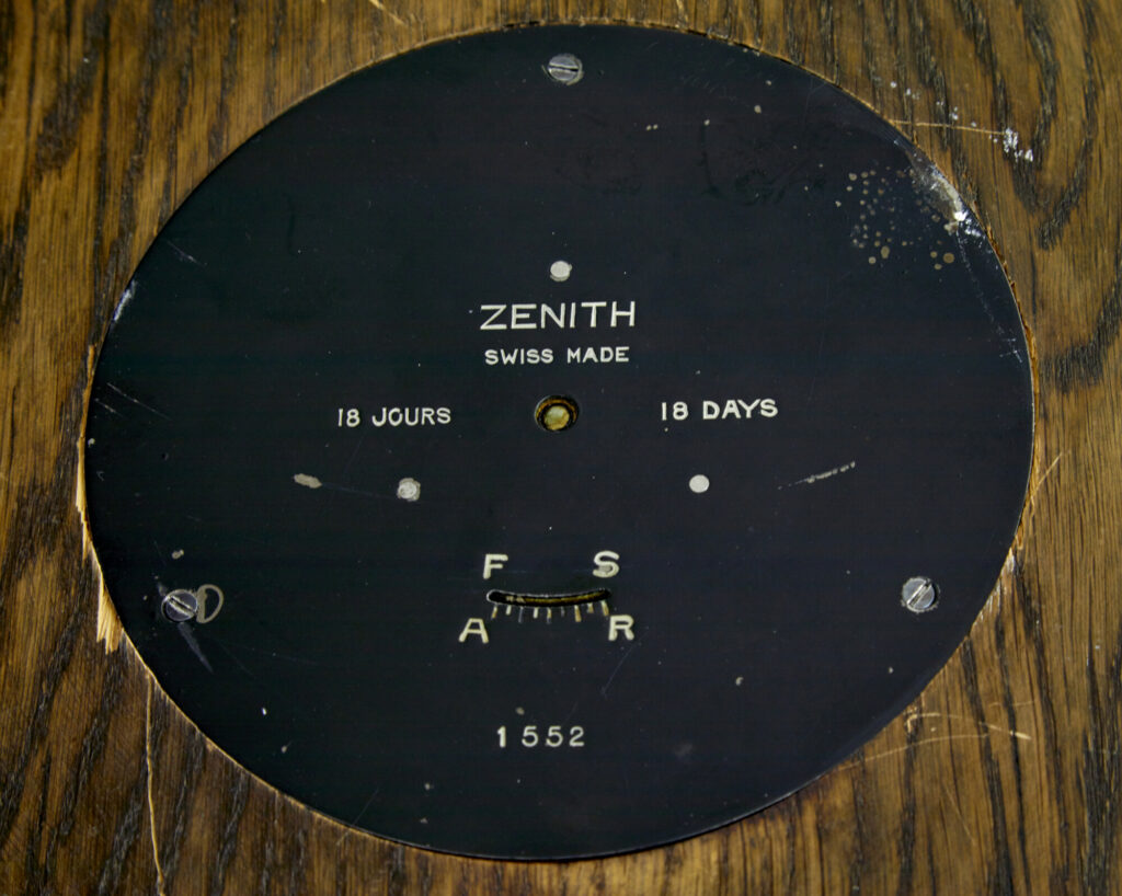 Art Deco Oak Wall Clock Engström by Zenith — image 6