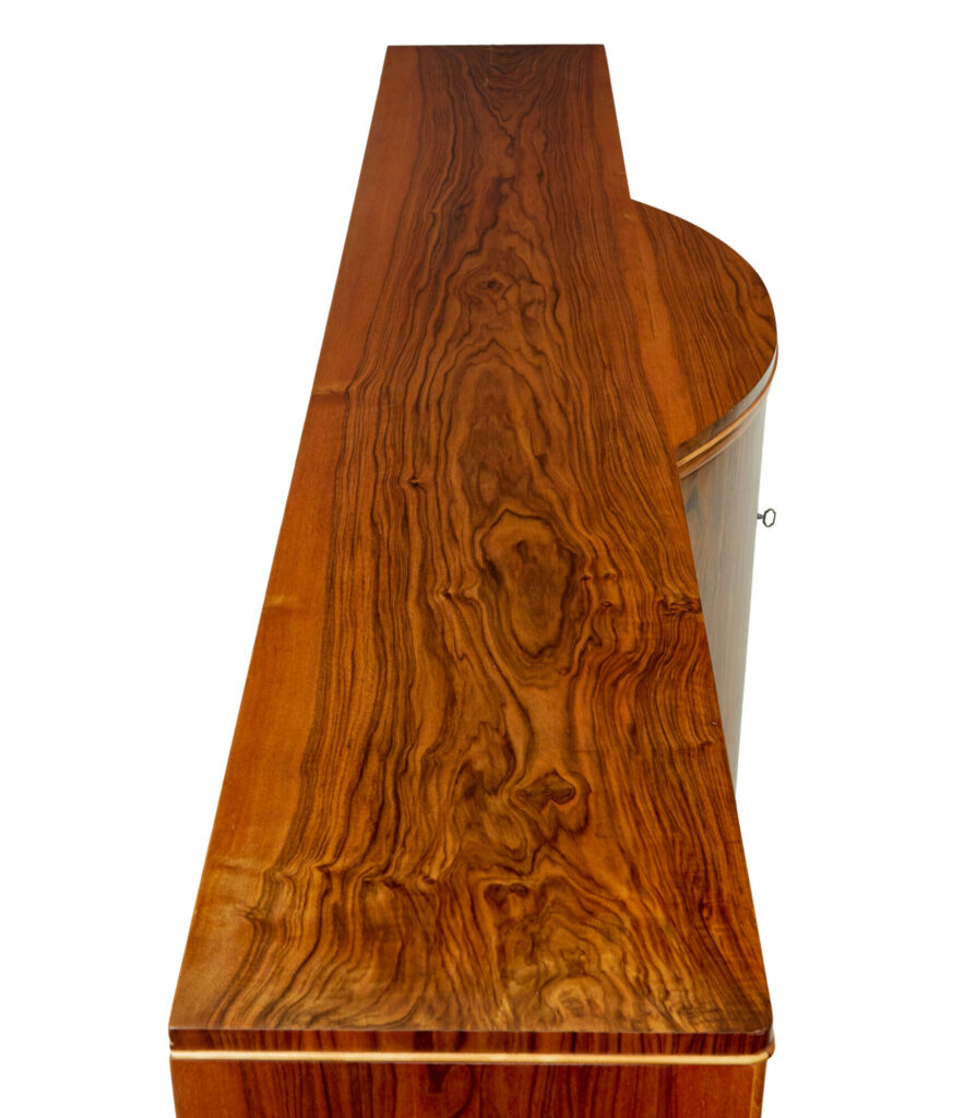 Scandinavian Mid Century Walnut Shaped Low Open Bookcase — image 6