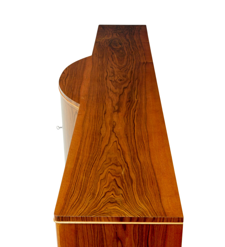 Scandinavian Mid Century Walnut Shaped Low Open Bookcase — image 5