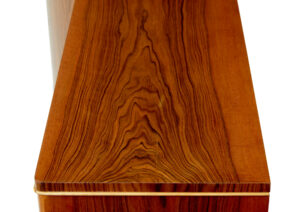 Scandinavian Mid Century Walnut Shaped Low Open Bookcase — thumbnail 4