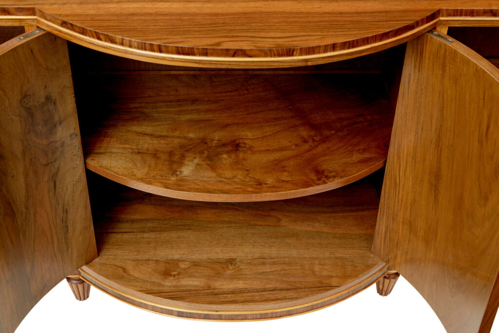 Scandinavian Mid Century Walnut Shaped Low Open Bookcase — image 3