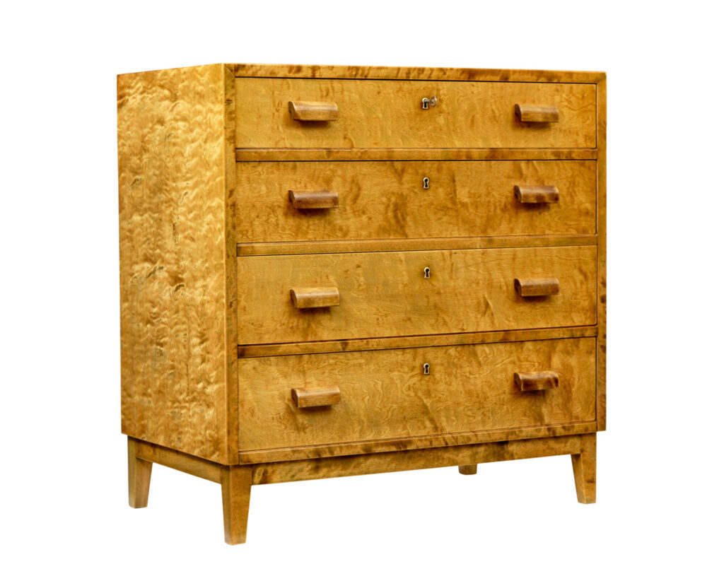 Art Deco Swedish Chest of Drawers in Birch