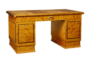 SCANDINAVIAN BIRCH ART DECO PEDESTAL DESK