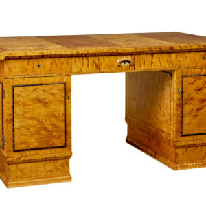 SCANDINAVIAN BIRCH ART DECO PEDESTAL DESK